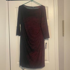 NWT dress in black/maroon.
